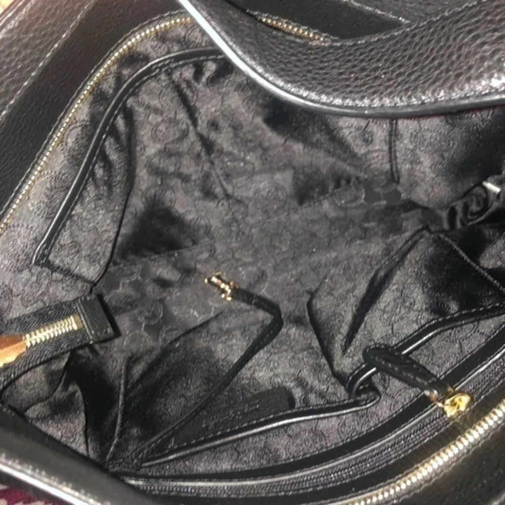 Michael kors black leather Bedford satchel NWT